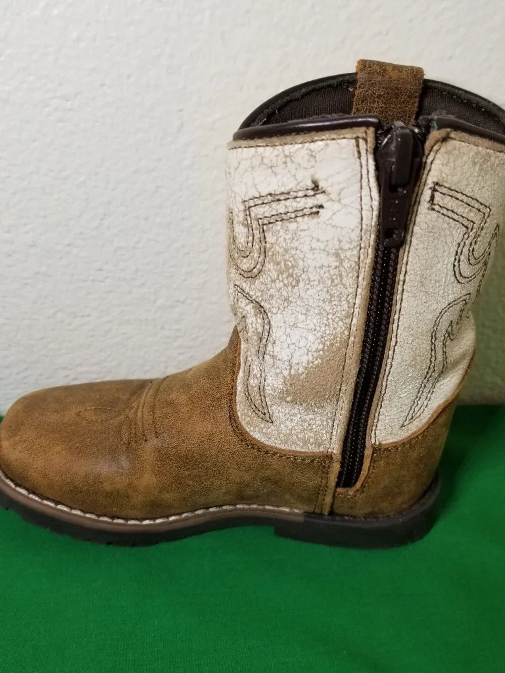 Cody James Cowboy Brown Boots Toddler Size 8D Style 43109T Side Zipper